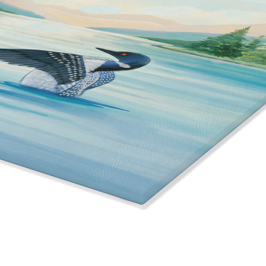 Adirondack Loon Family Glass Cutting and Charcuterie Board - Perfect for Home Chefs and Outdoor Enthusiasts - Made in the USA