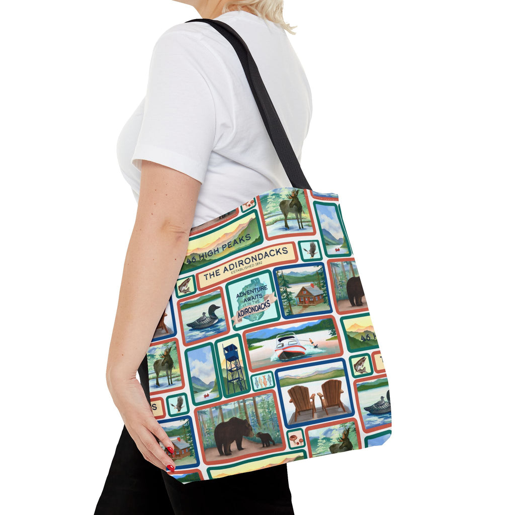 Adirondack Adventure Scenes Tote Bag – Eco-Friendly Nature Lover's Bag - Made in the USA