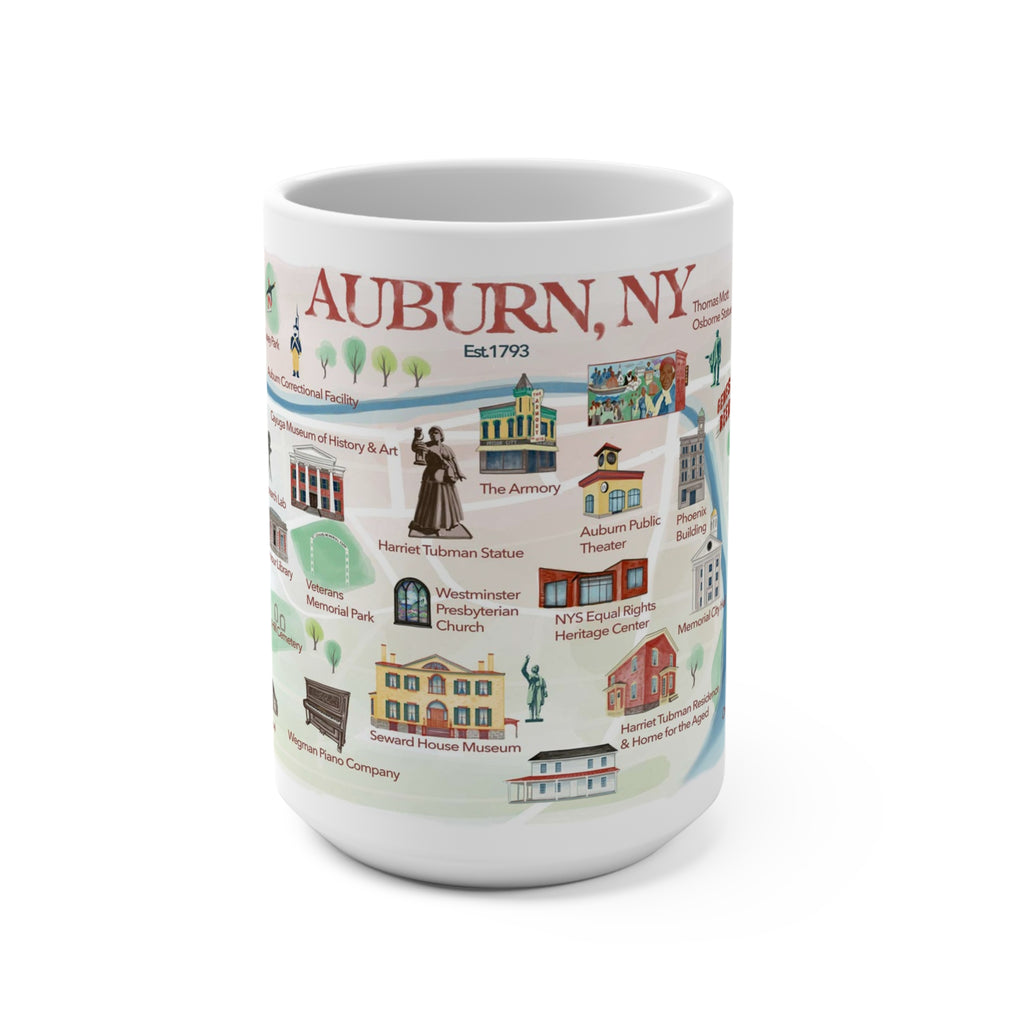 Auburn Historical City Map Mug 15oz