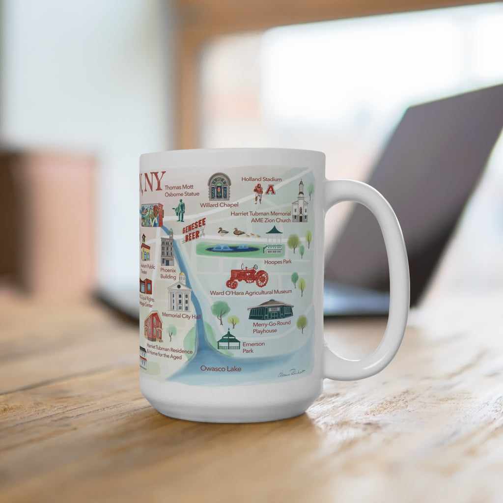 Auburn Historical City Map Mug 15oz