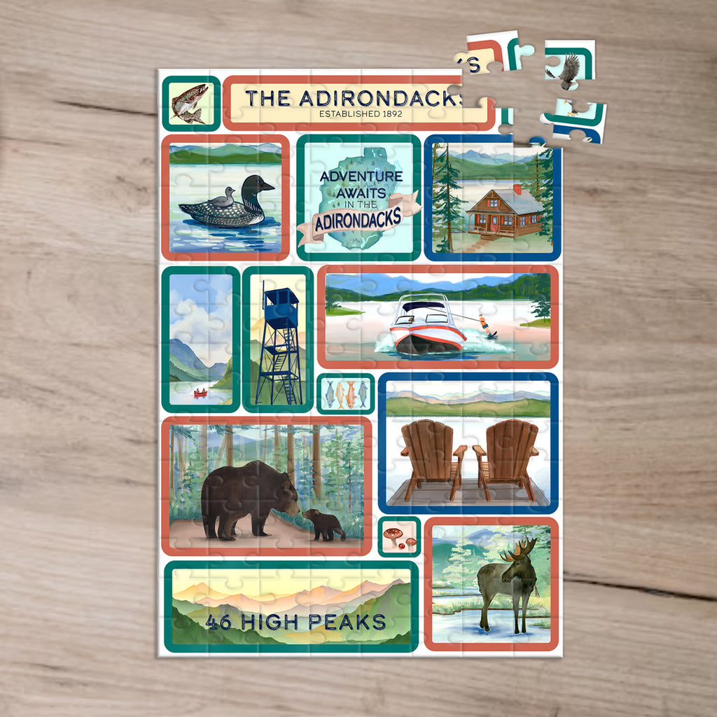 Adirondack Scenes Grid Illustration  Jigsaw Puzzle