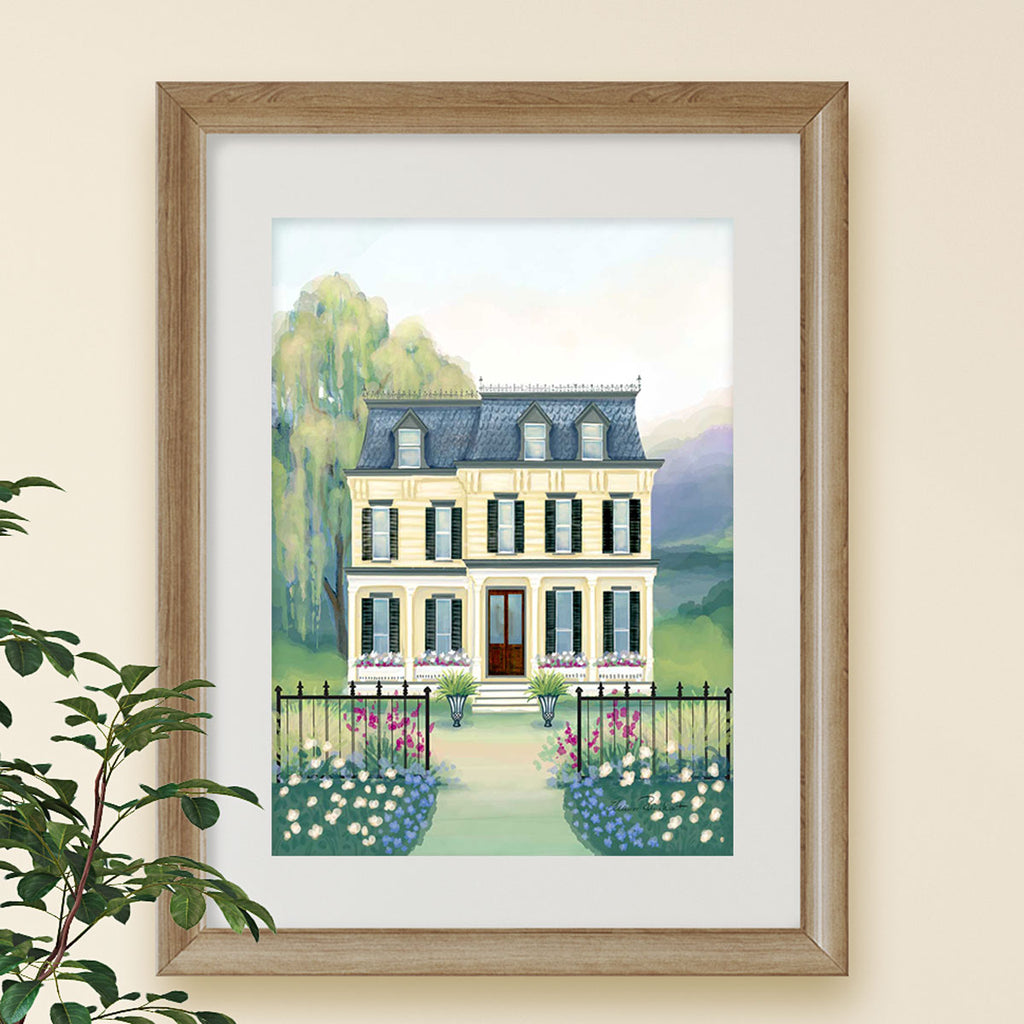 Custom Watercolor House Portrait Illustration - hand painted, original artwork from your photos